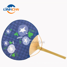 wholesale fancy bamboo craft paper round hand fans
